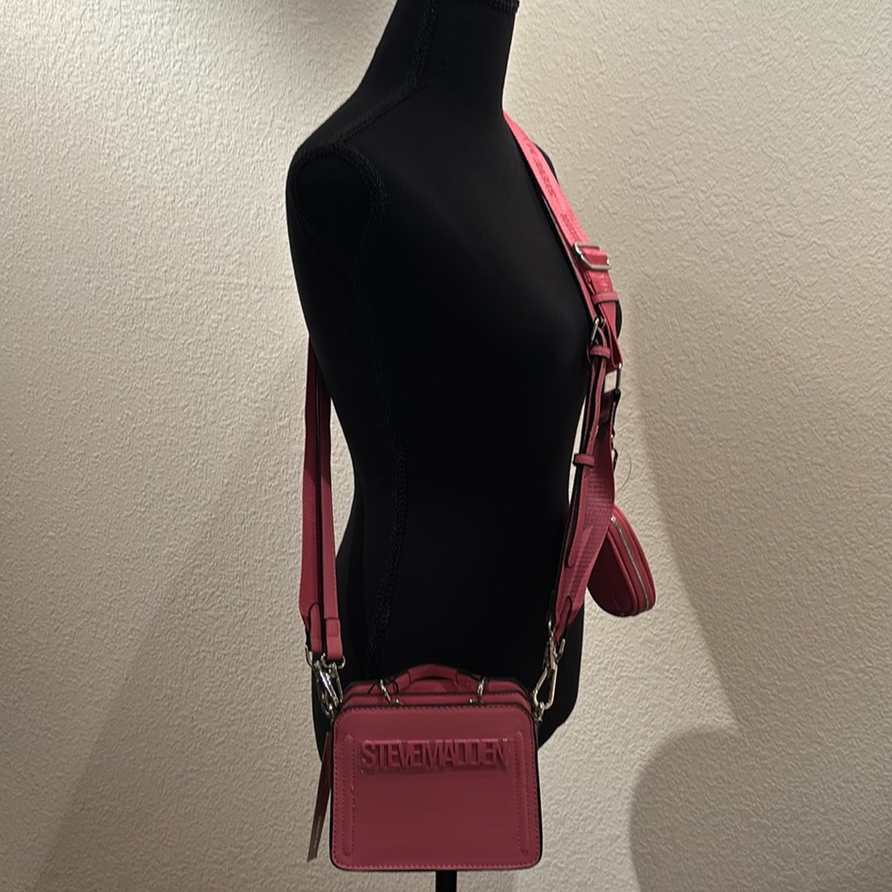Steve Madden Bevelyn Mini Raspberry Satchel - Picture 15 of 15